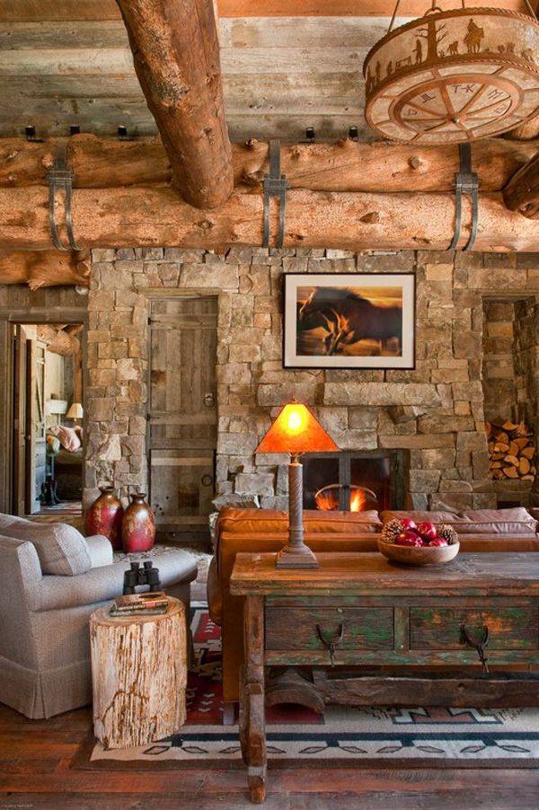 Mountain cabin evening